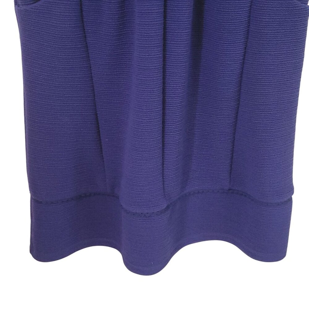 Maeve Ruffled Ottomon Mini Dress XL Ribbed Knit V-Neck Sleeveless Anthropology - Picture 5 of 8